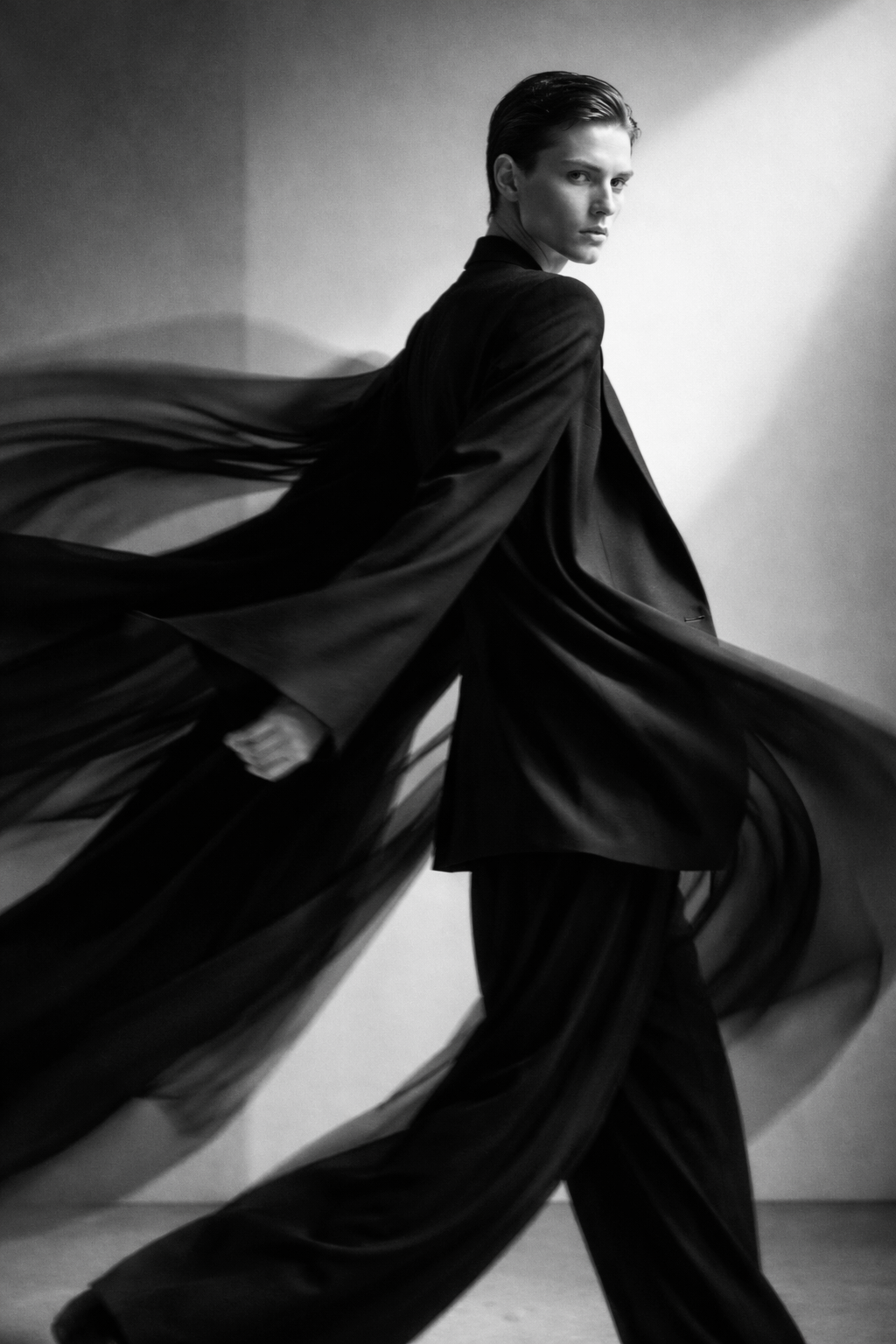Androgynous elegance in motion